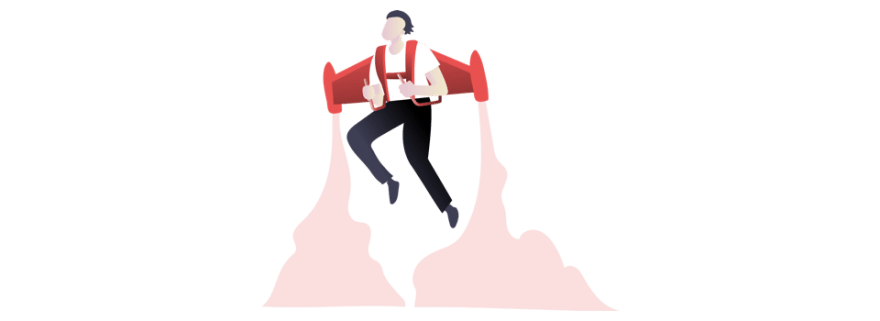 illustration of person in jetpack
