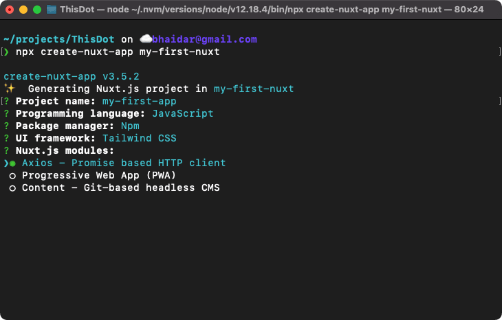 Figure 5: Nuxt.js modules