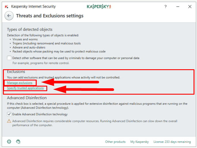 Specify trusted applications