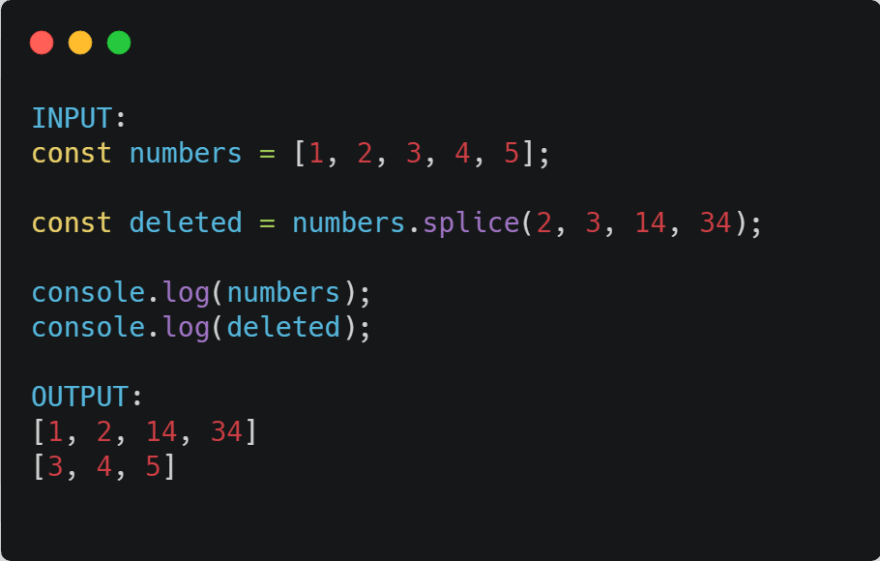 javascript array splice replace