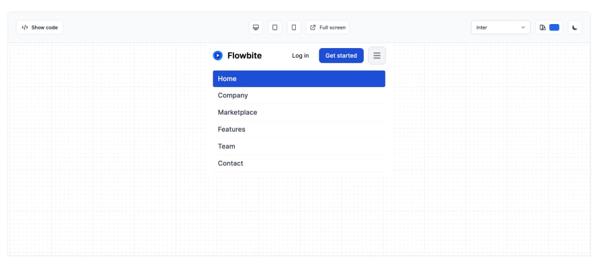 Tailwind CSS 移动标题 - Flowbite