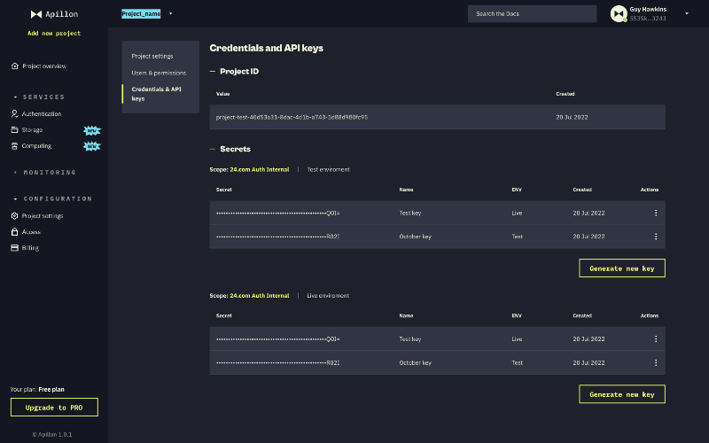 apillon-platform-credentials-and-api-keys