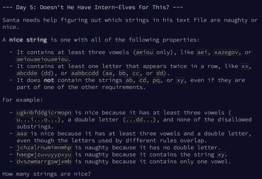 Advent of Code 2015 Day 5_python_MangsPython