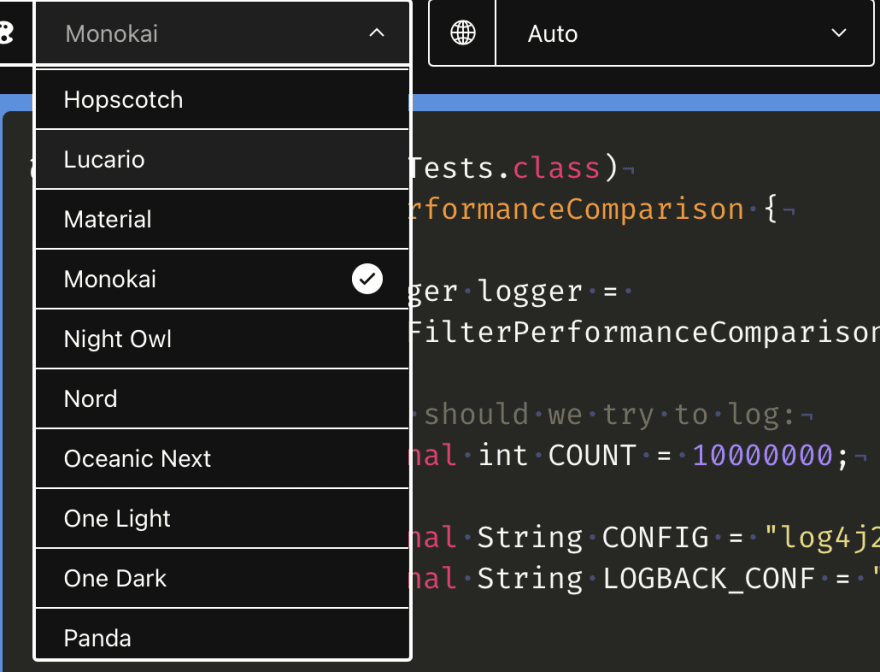 carbon themes (1) - Monokai