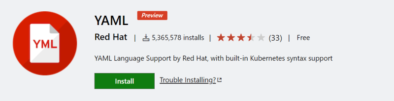 YAML in the VS Code Marketplace