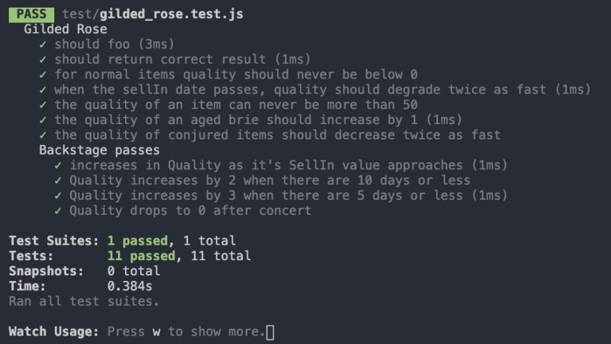 tests green