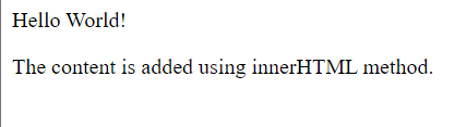 Output for innerHTML