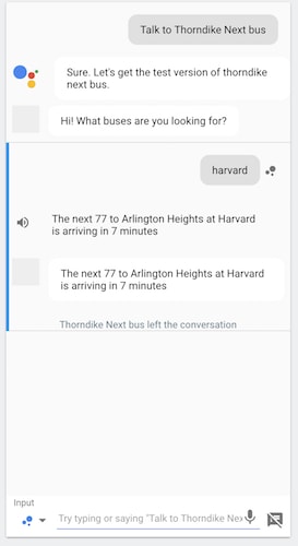 Testing Thorndike Next Bus