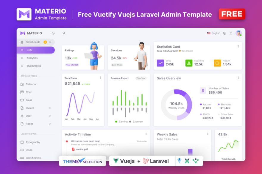 Free VueJS Laravel Admin Template