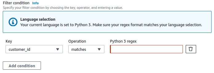 Language selection box