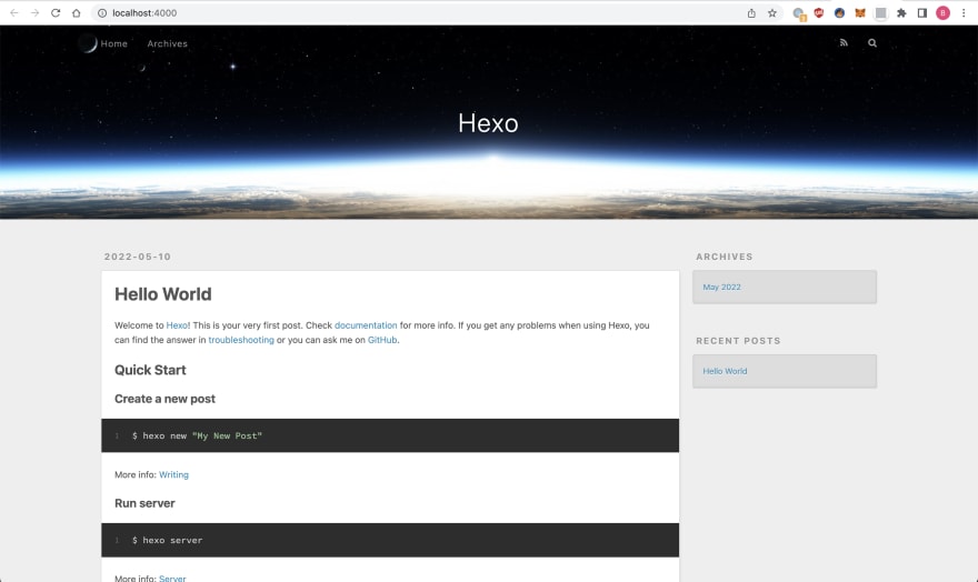 local preview for the blog site