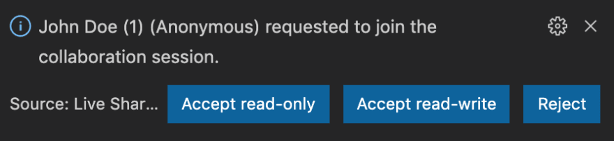 Accept or reject requests to join your session