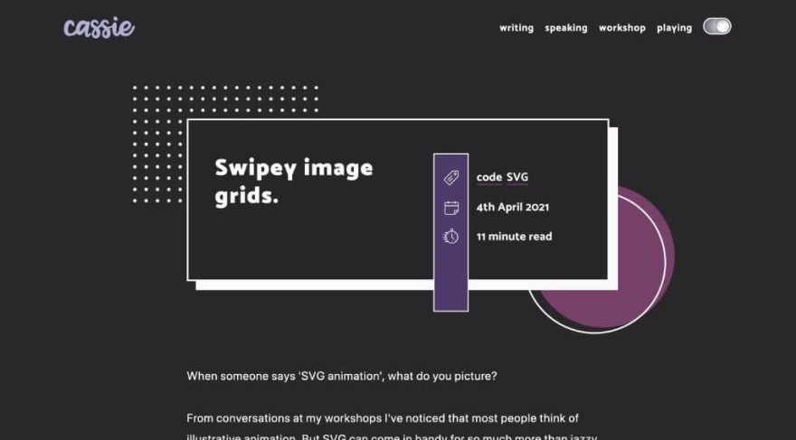 Swipey image grids.