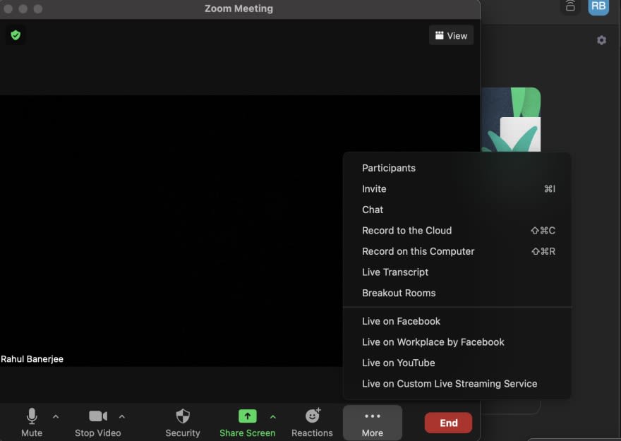 Zoom livestream service