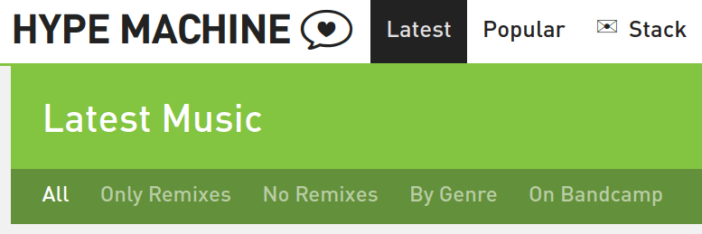 Screenshot of Hype Machine