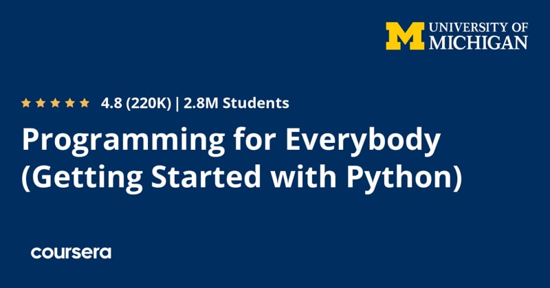 best free python course for beginners on Coursera