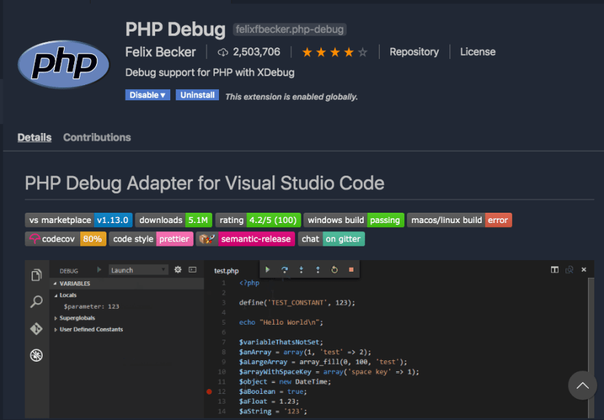 add php support to visual studio for mac