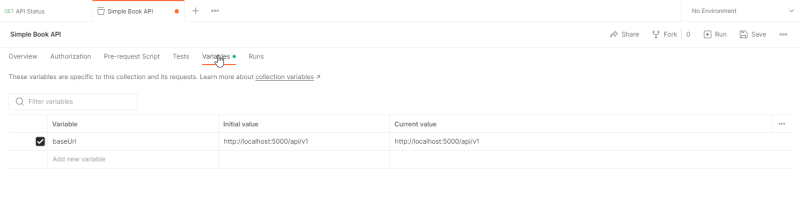 Postman - editing an existing variable