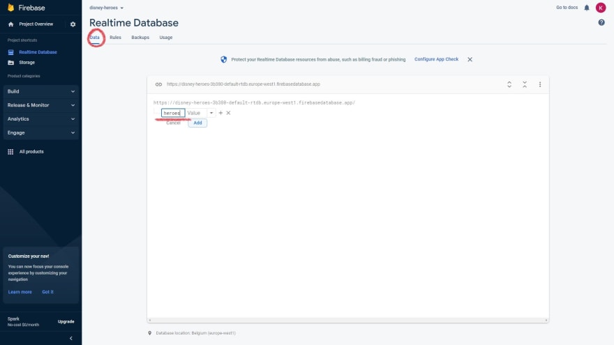 firebase project registration instruction