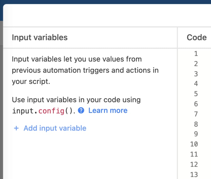 add input vars