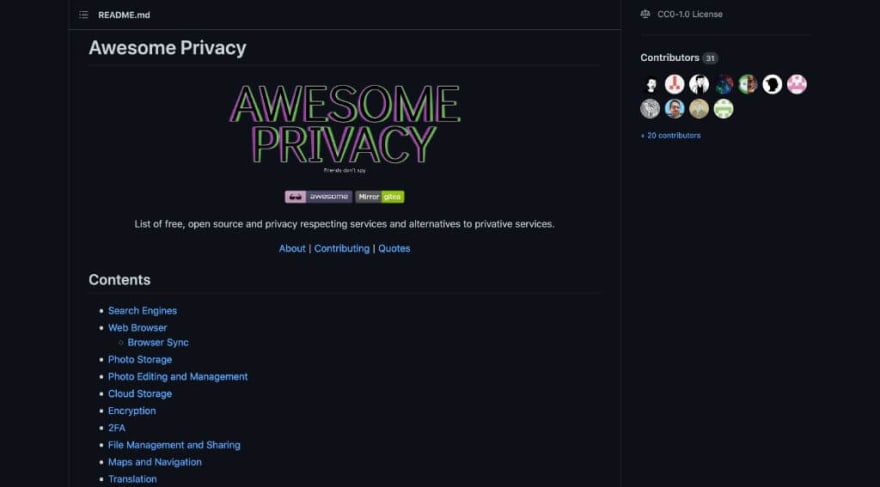 Awesome Privacy