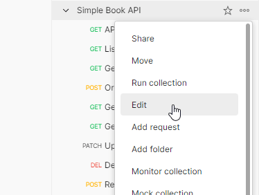 Postman - editing an existing variable