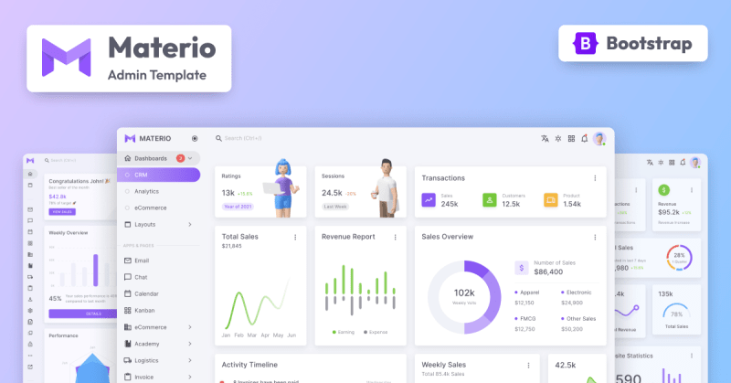 Materio Bootstrap HTML Adin Template