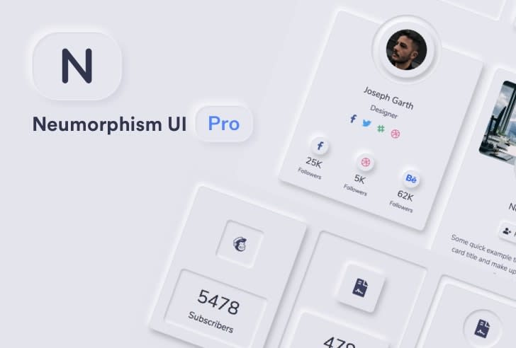 Neumorphism UI PRO Bootstrap UI Kit