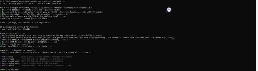 Xata initialization questions