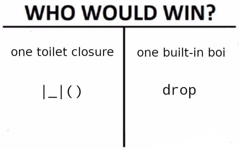 You must choose: (1) one toilet closure; (2) one built-in boi