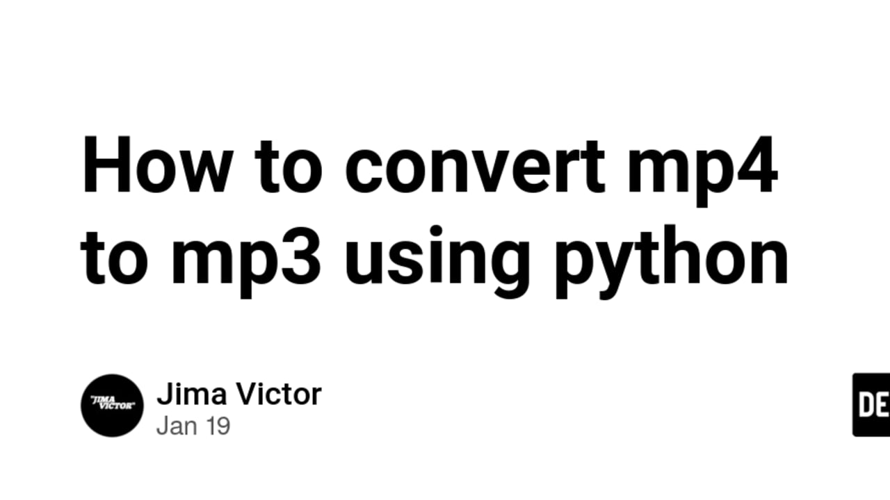 Download Audio from : Convert MP4 to MP3 [Python + Pytube +