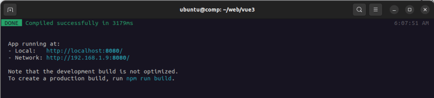 VueJS Running
