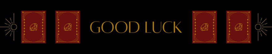 Ruby cards footer that says good luck