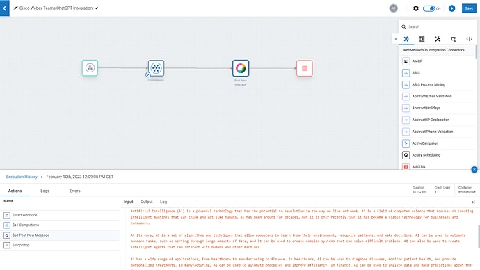 ChatGPT Cisco Webex Teams Integration