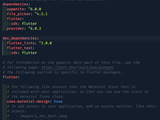 pubspec.yaml file