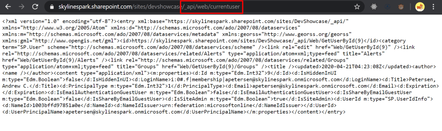 Raw XML Response