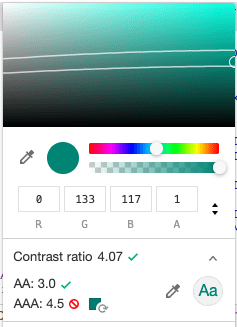 Chrome console's color picker