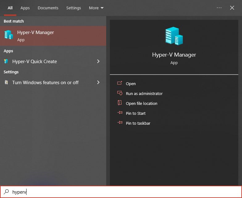 windows hyper-v manager