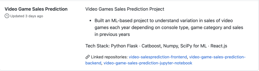 Github project for sales project