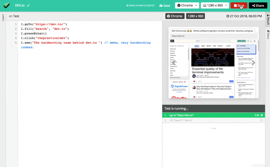 Testing search on dev.to