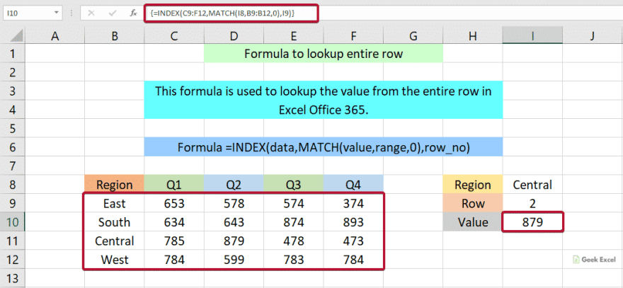 Lookup entire row