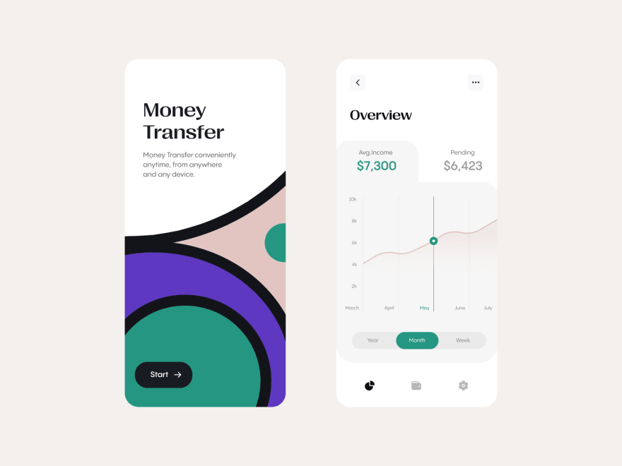 by [Giorgi Chikhladze](https://dribbble.com/shots/17441592-Money-Transfer-app)