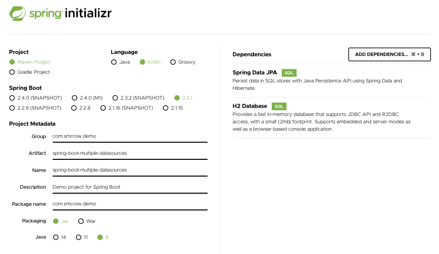 spring boot jpa multiple data sources