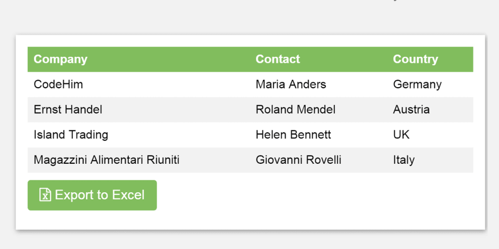 javascript export data to excel