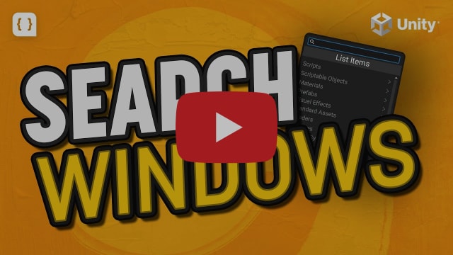 Creating Search Windows in the Unity Editor