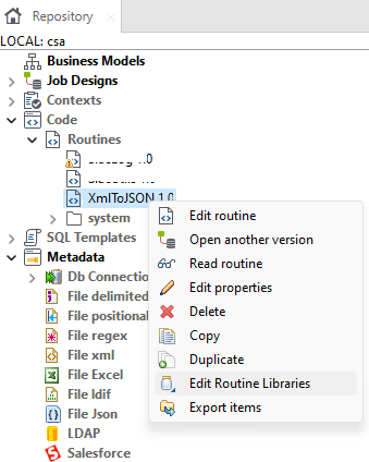 Talend create new routine and add external library