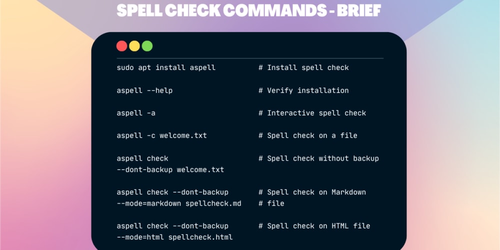 Spell Check on your Linux Terminal DEV Community