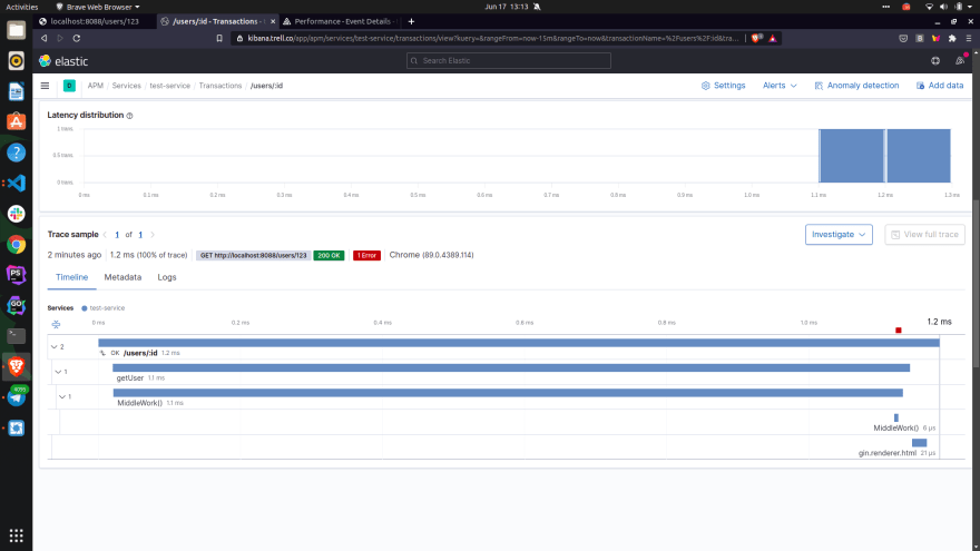 Elastic APM Tracing