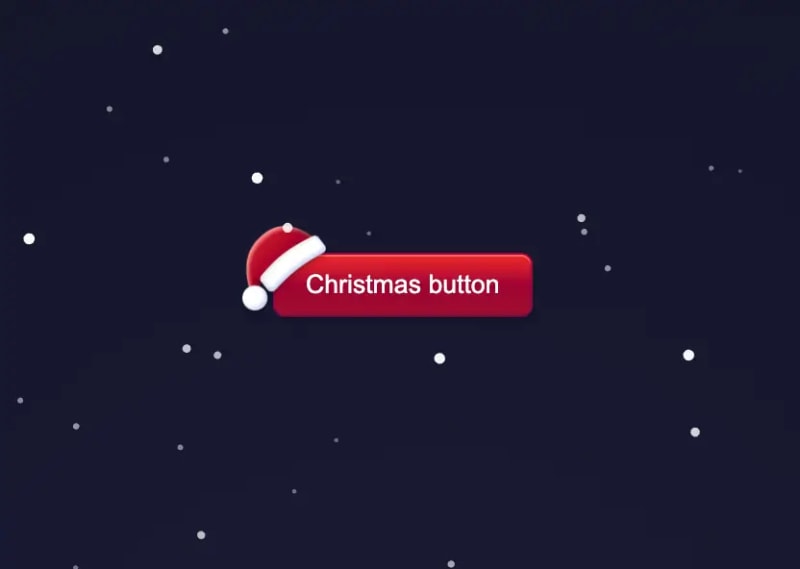 Santa hat christmas button using html, css