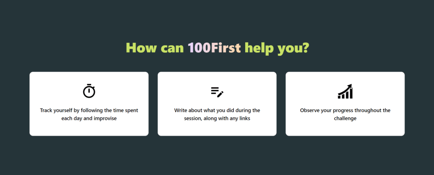 What can 100First do?